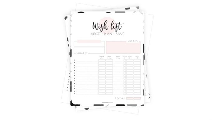 Planning your future purchases and possible discounts is an excellent way to save money. These wish list printables make things a lot easier as they allow you to keep track of the items you plan on buying as well as their prices.