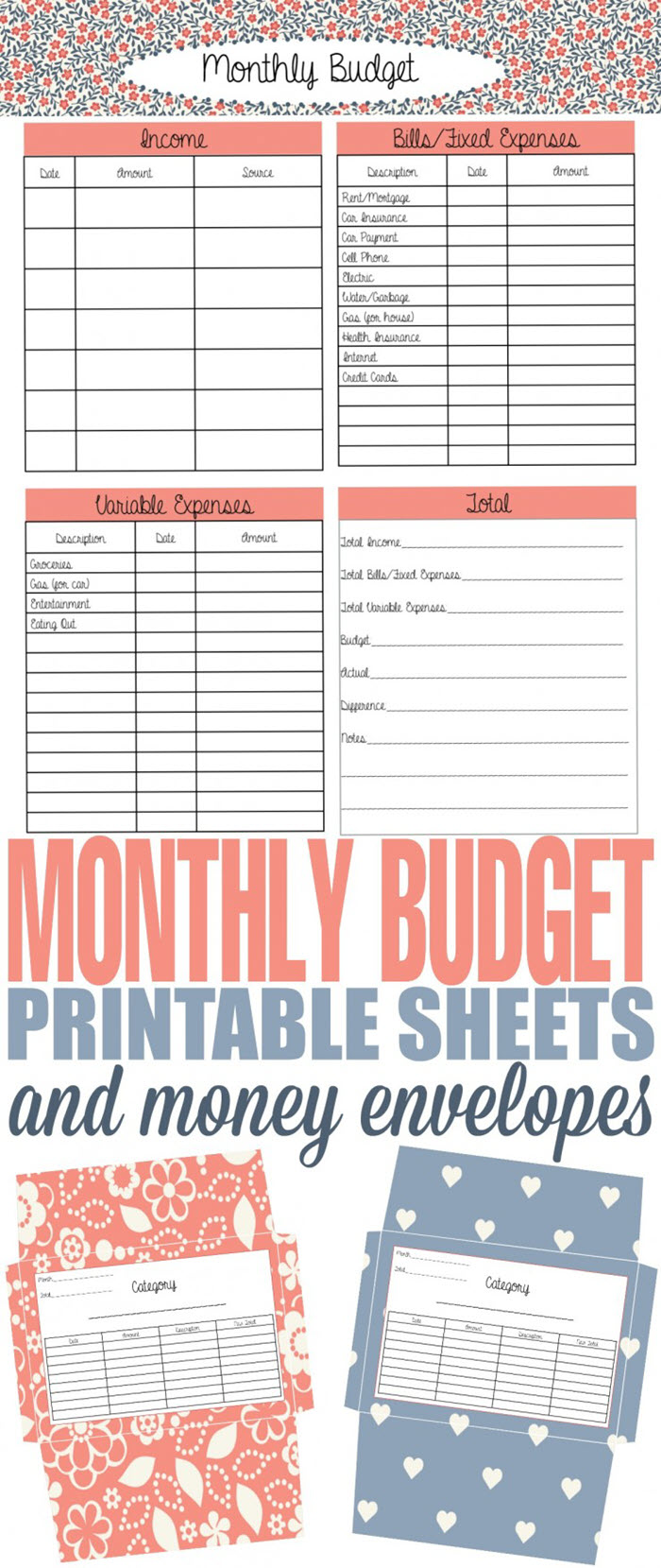 Debt Payoff Printable - Why only track your budget when you can actually plan it ahead? The envelope system will help you accomplish that and these cute printables are the perfect way to apply it!