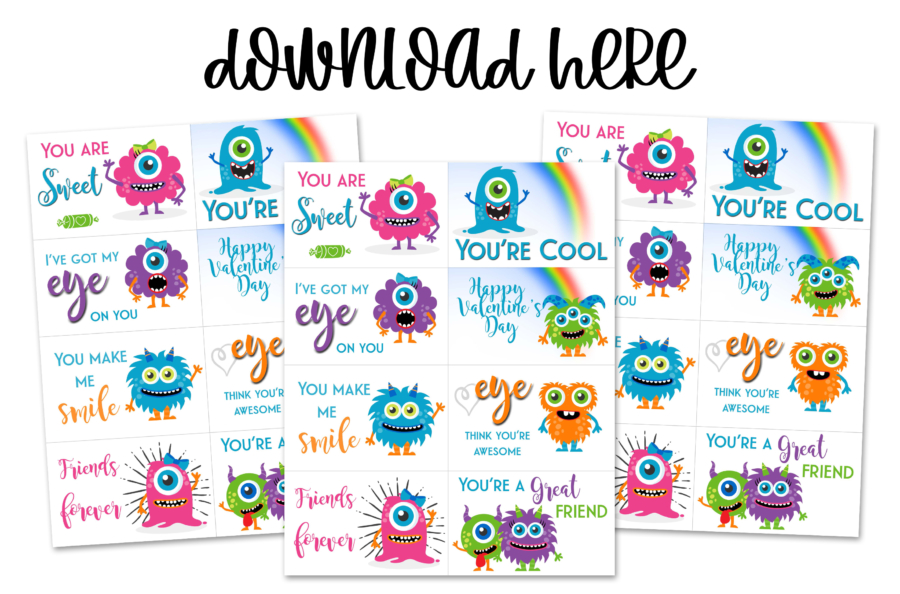 Free Printable Valentine Cards - Girls Sheet