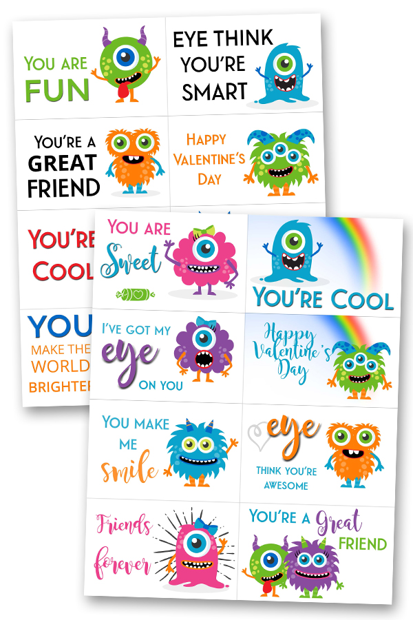 Free Printable Valentine Cards for Boys and Girls