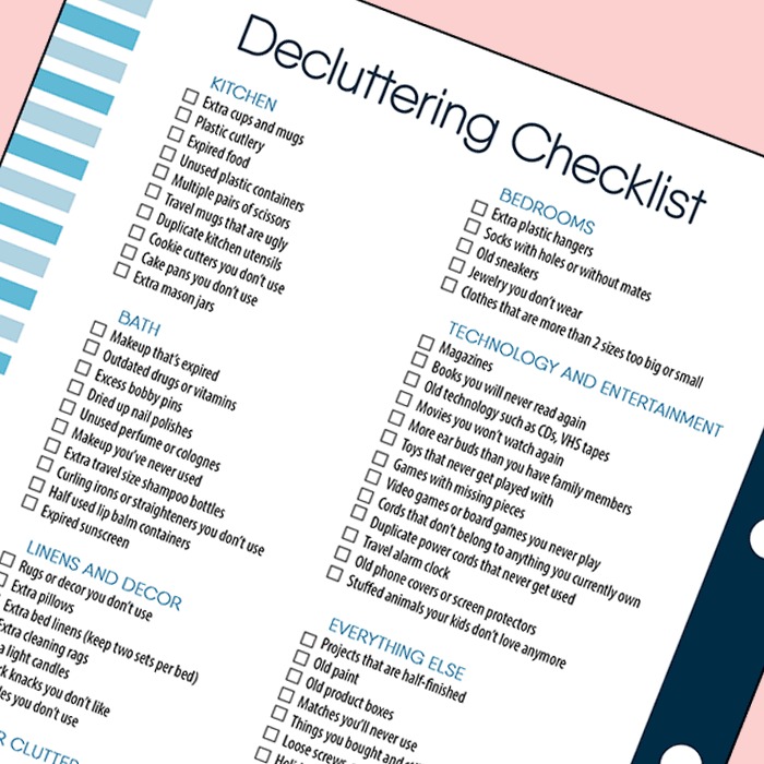 This simple declutter checklist is very comprehensive and you can go through the tasks at your own speed.