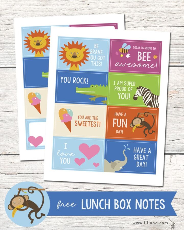 When you're running out of time (mornings can be cruel) these fun, animal-themed lunch box notes might be just the thing you need to show your kids some love.