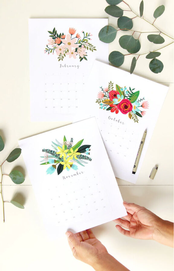 Enjoy a different floral design for each month with this gorgeous 2020 printable calendar.