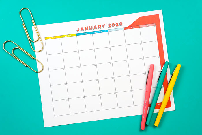 I love this simple and colorful calendar planner that can be used for school, work, and home planning.