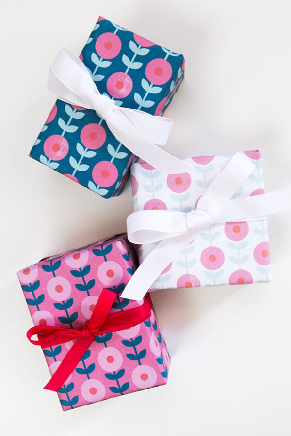 Floral gift wrap is so versatile and if you like this design, all you need to do is print it and use it to pretty up your gifts.