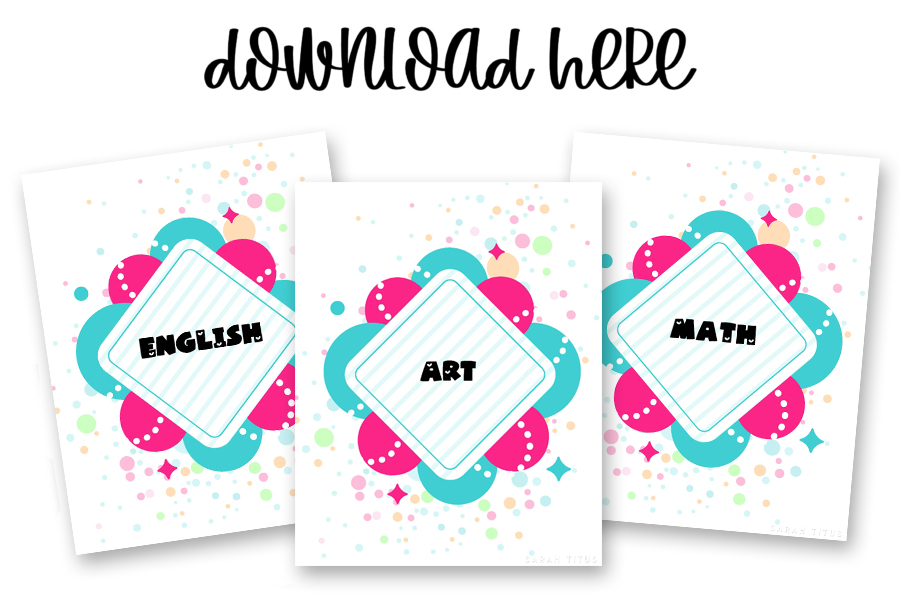 Free Printable Binder Covers For Teachers - Subjects