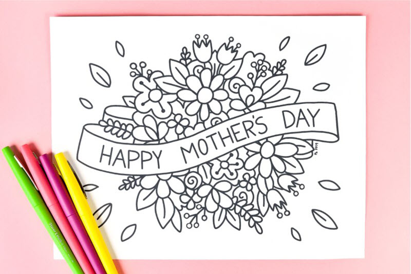 I love this idea. Instead of giving your mom a store-bought card for Mother's Day print and color this one. I promise she will love it more knowing you colored it!