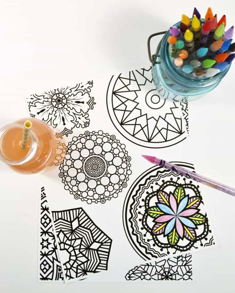 If you're not a coloring wizard yet, try these cute mandala sheets. They look wonderful when colored and their simple design is perfect for beginners.