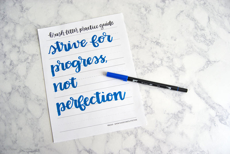 When you want to have some fun with your calligraphy skills print and use this worksheet. It's also a great reminder that consistency is key!