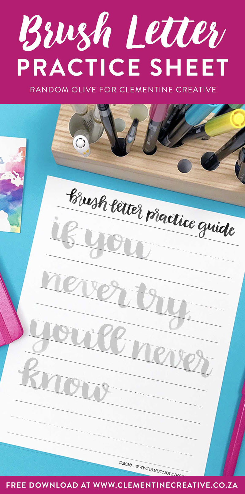 A warm cup of tea, your favorite lettering pen, and this sheet is all you need to relax on a rainy afternoon.