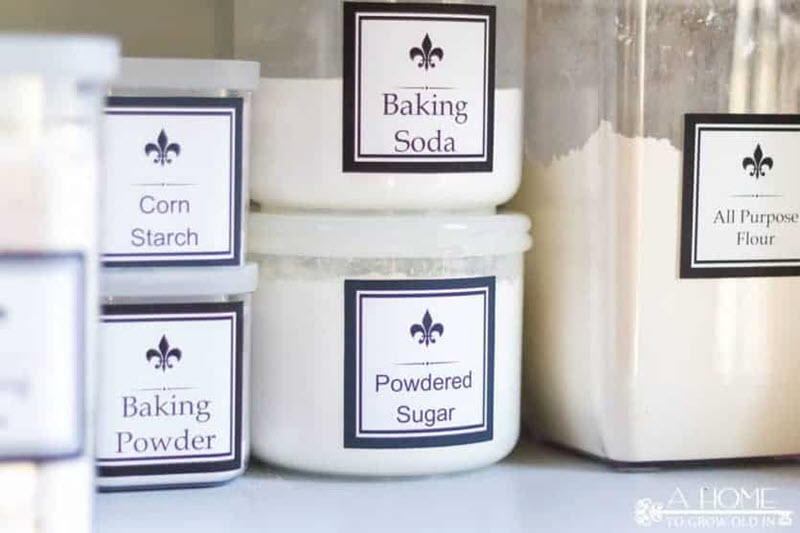 Here's another black & white set of pantry labels with a classic look that would look great on any container and they're ink-friendly too.