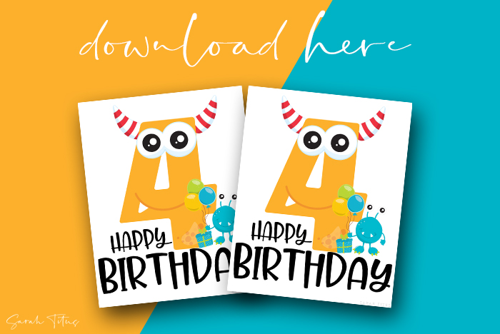 Fun Birthday Monsters Free Printable DIY Wall Art