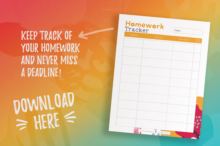 Free Homework Tracker_Student Planner