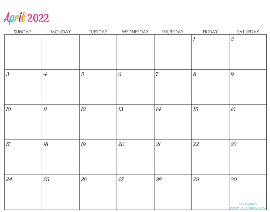 2022-April-calendar