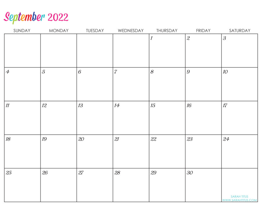 2022-September-calendar