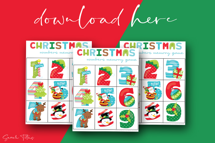 Awesome Numbers Memory Games Printables For Kids To Enjoy Christmas