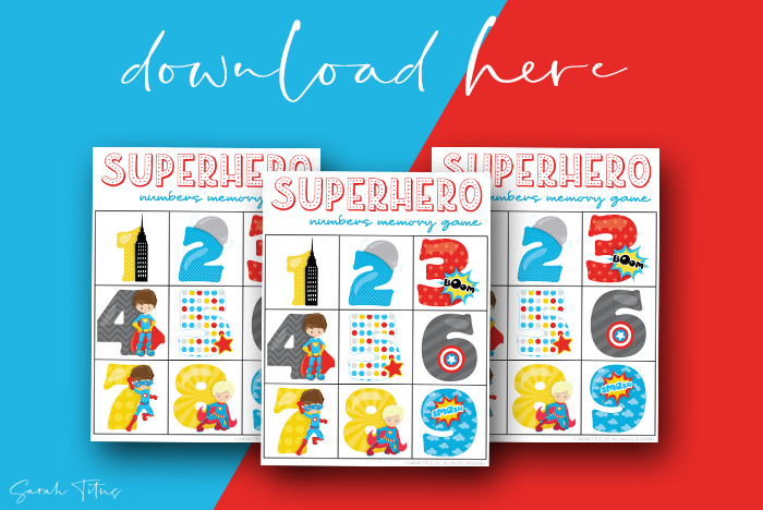 Awesome Numbers Memory Games Printables For Kids To Enjoy Superheroes