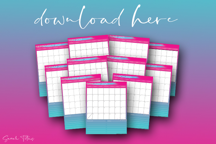 Beautiful Artwork 2021 Printable Calendars For Free Pink Calendars