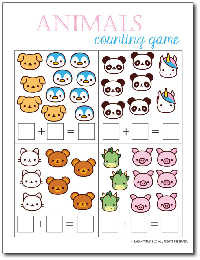 Addition-Counting-Game-Animals