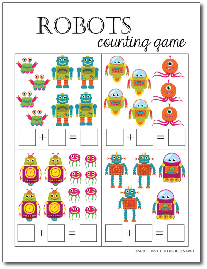 Addition-Counting-Game-Robots