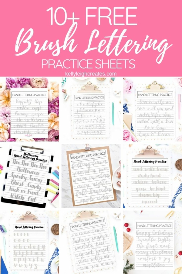 Brush Lettering Practice Sheets