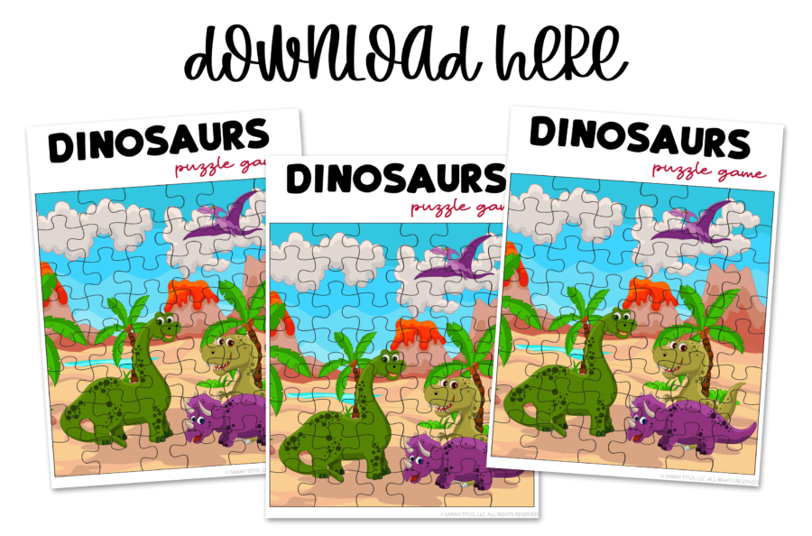 Cute Artwork Puzzle Games Printables Kids Will Love - Dinosaurs