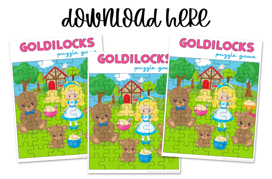 Cute Artwork Puzzle Games Printables Kids Will Love - Goldilocks