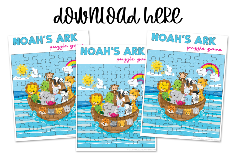 Cute Artwork Puzzle Games Printables Kids Will Love - Noah's Ark