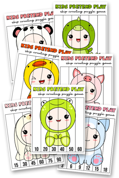 Cutest Art Skip Counting Games Puzzle Printables For Kids