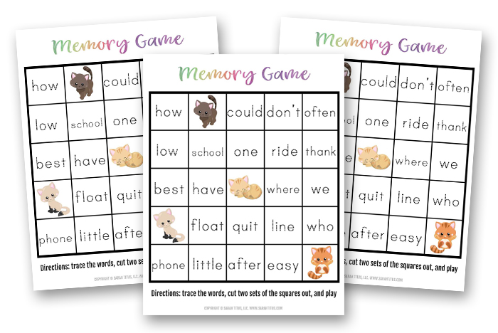 Handwriting Binder - Memory Game