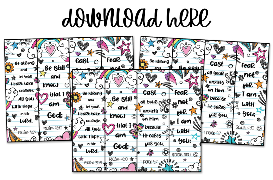 Matching Bookmarks to the Printable Bible Reading Plan For Teens