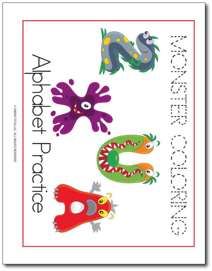 Monster-Alphabet-Handwriting-Practice-Colorable