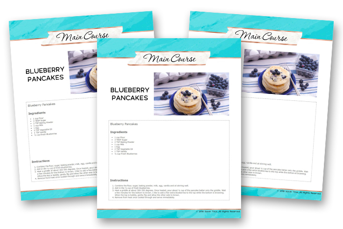 Recipe Binder - Blueberry Pancakes