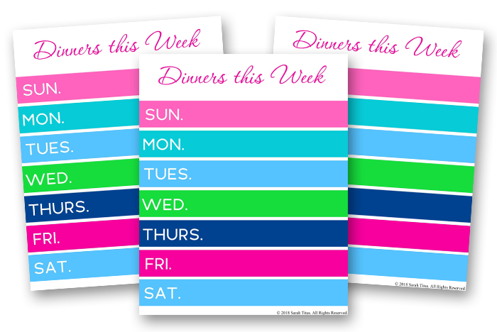 Recipe Binder - Dinners This Week