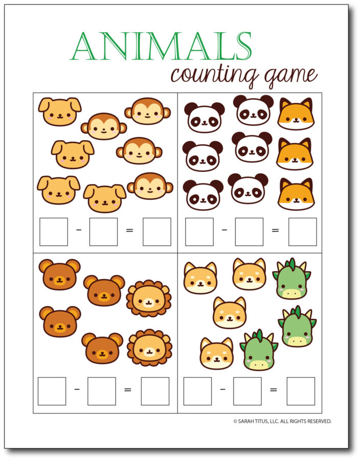 Subtraction-Printables-Animals