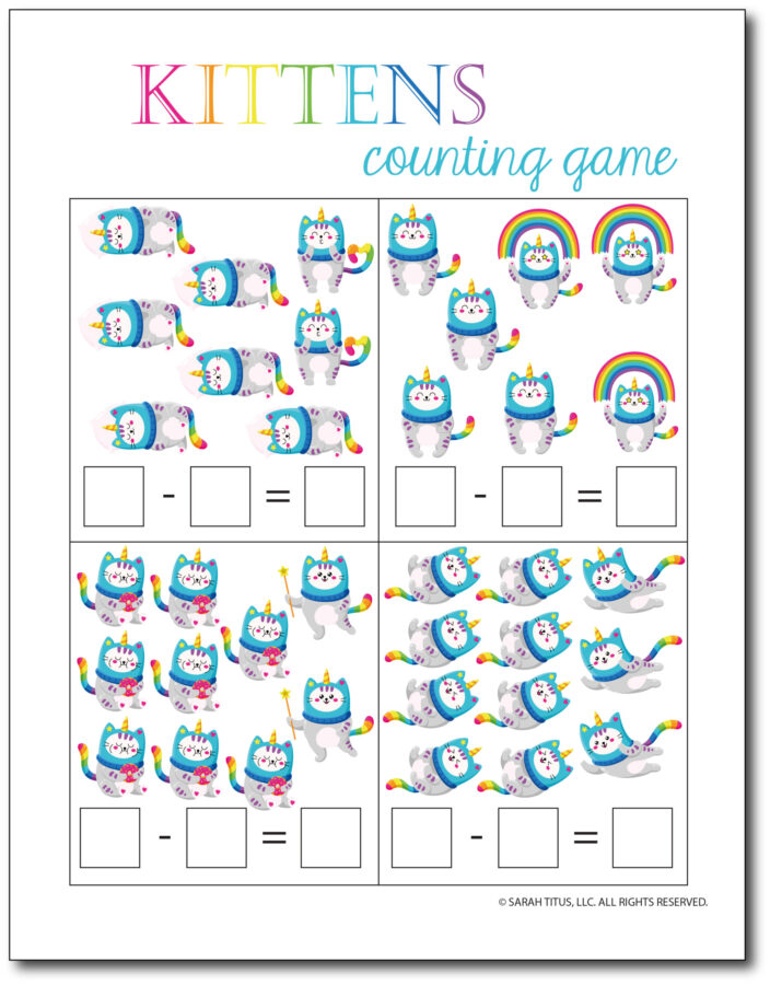 Subtraction-Printables-Kittens