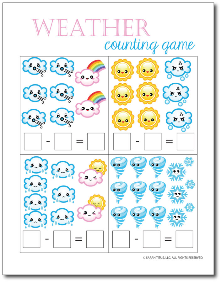 Subtraction-Printables-Weather