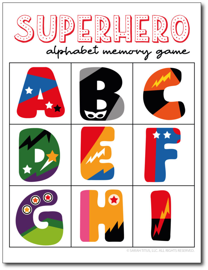Superhero-Alphabet-Memory-Game