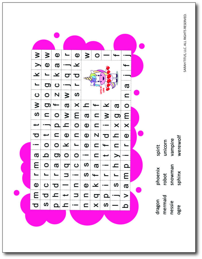 Unicorn Wordsearch