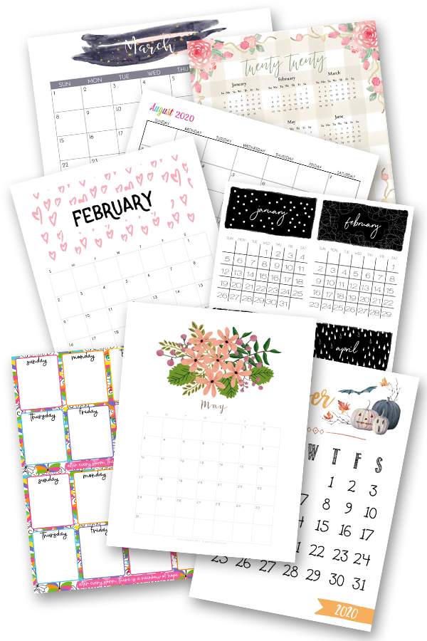 130+ Best Free Printable Calendars for 2020