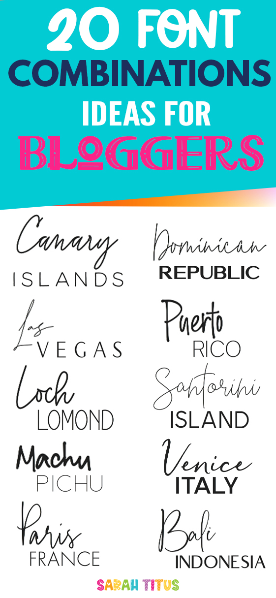 Looking for the best font combination ideas for bloggers? Here's a great set of super modern, elegant & fun font pairing inspiration! Perfect for blog post titles, website brand and professional logos! #script #sansserif #handwritten