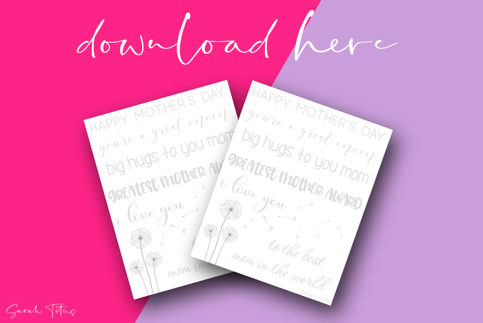 Mother's Day Hand Lettering Practice Sheet