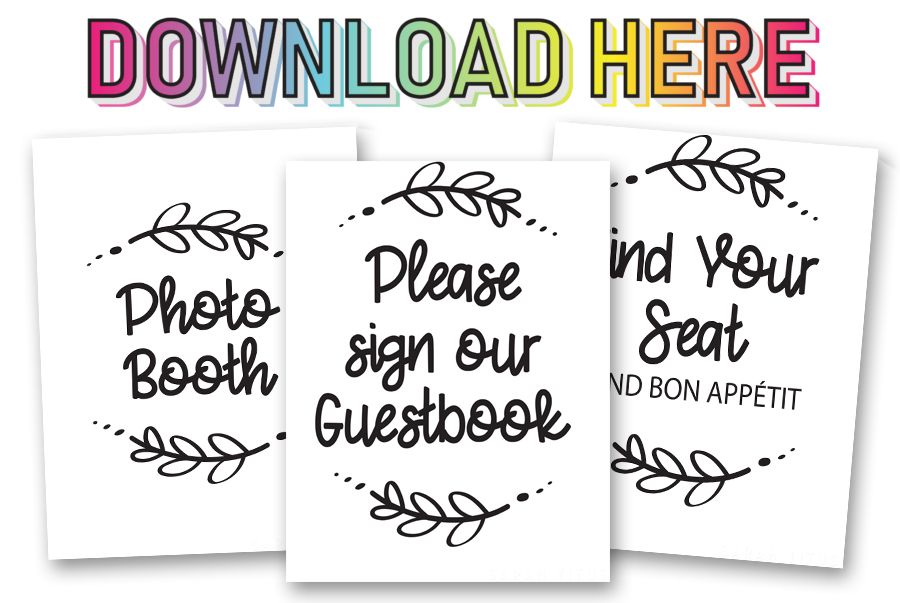 Printable Wedding Signs