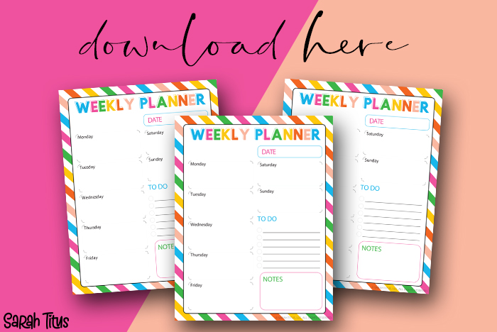 5 Cute & Colorful Daily Weekly Monthly Planner Pages Weekly