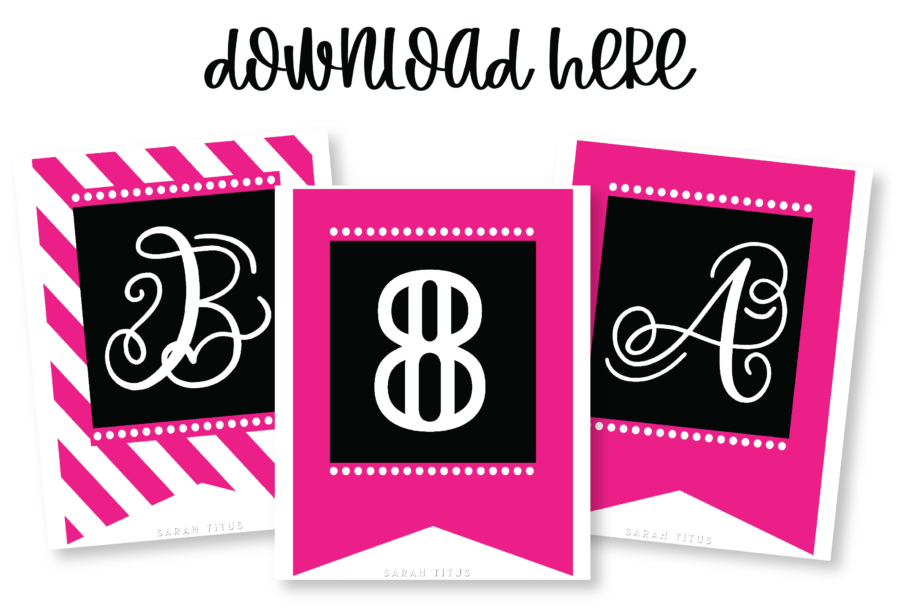 Beautiful Pink Birthday Banner Free Printable {70+ pages}