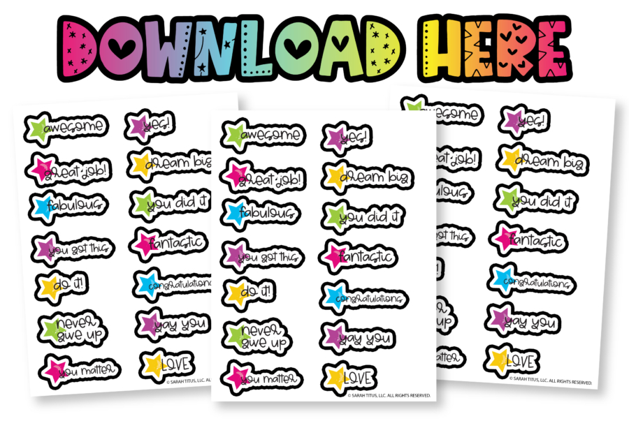 Free Printable Stickers Cute Inspirational Stars