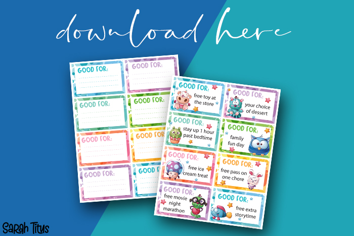 Fun Reward Printable Coupons For Kids (Boys)