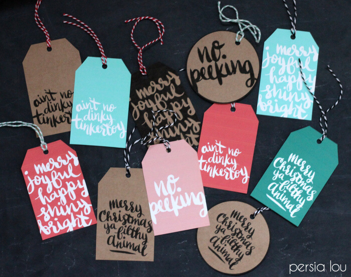 Printable Hand-Lettered Christmas Tags