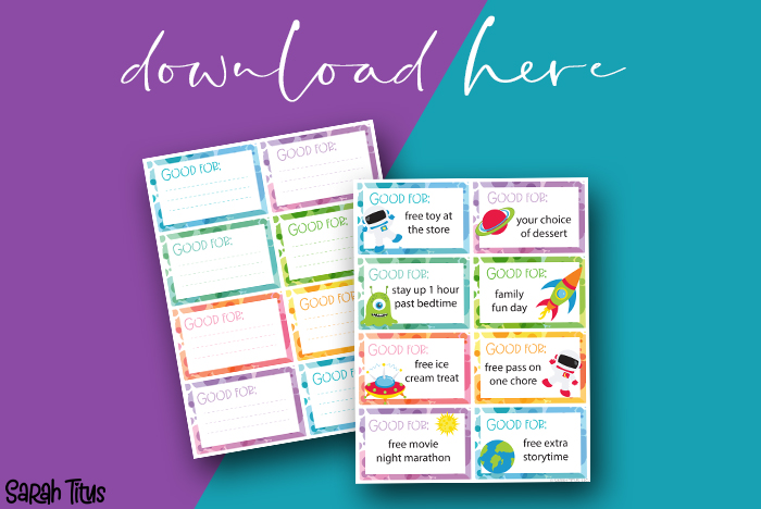 Super Fun Printable Space Coupons For Kids Download