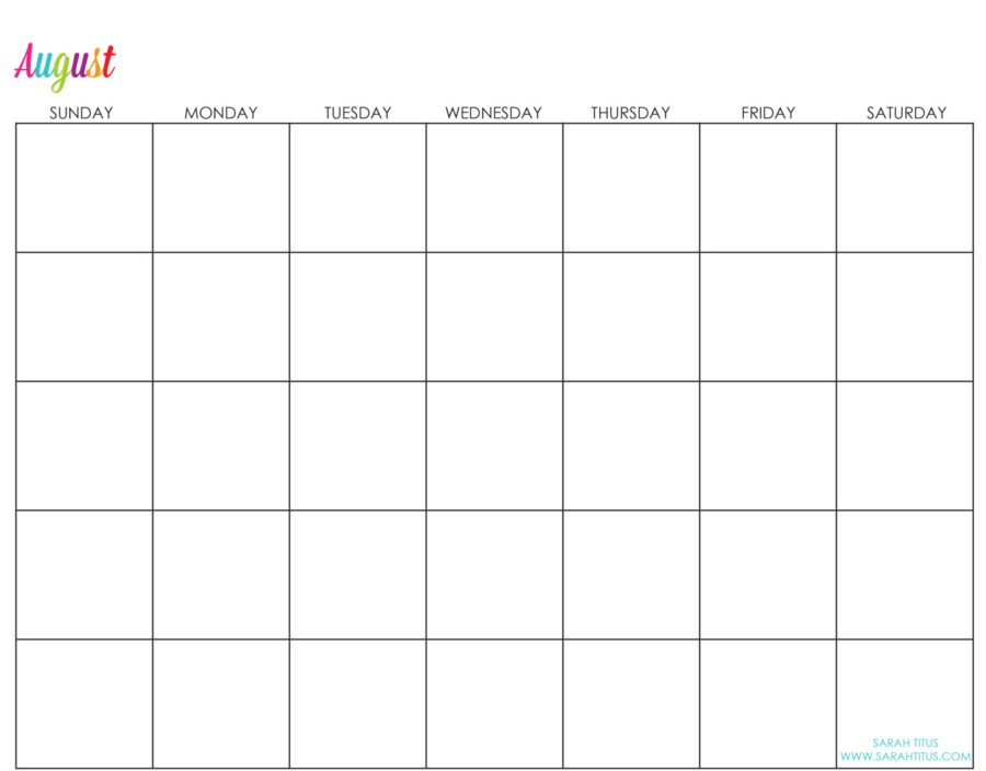 Undated Custom Editable Free Printable Calendars
